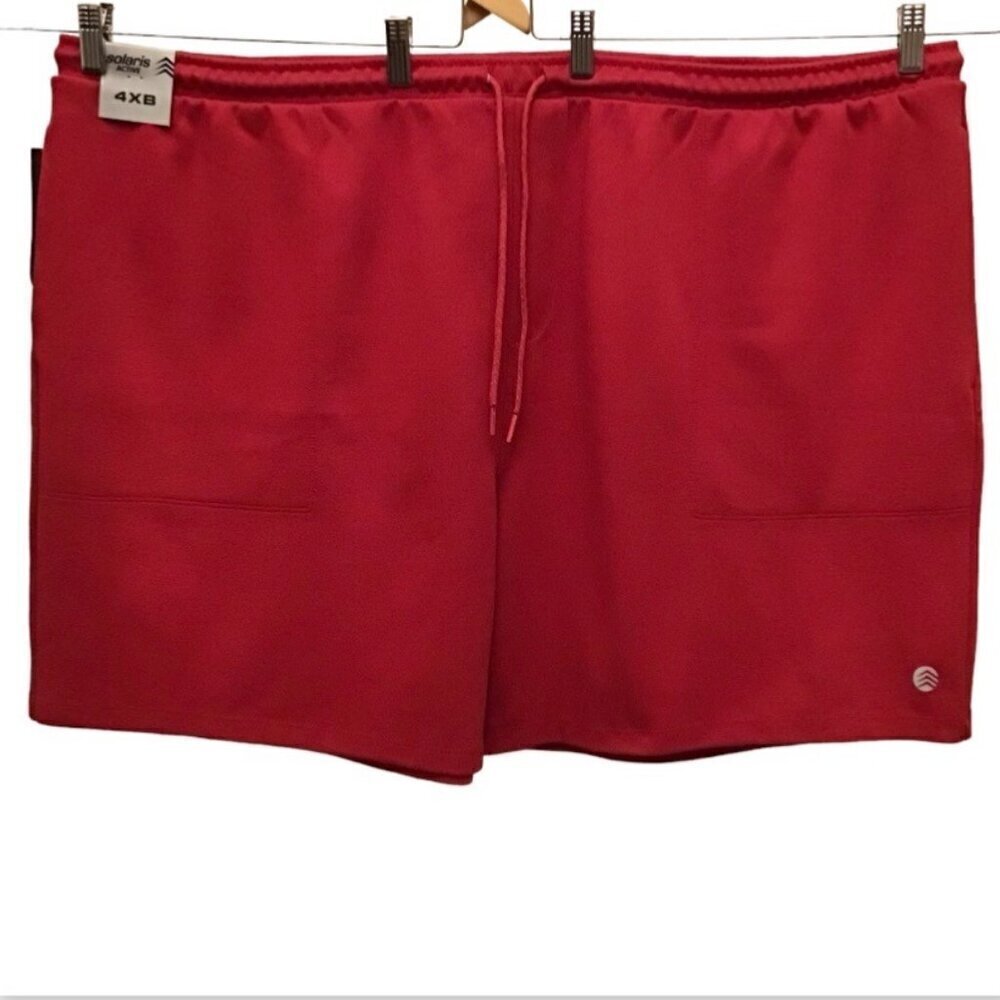 Solaris 4XB NWT Active Comfy Red Men’s Shorts 7.5” Inseam Elastic Waist Stretchy